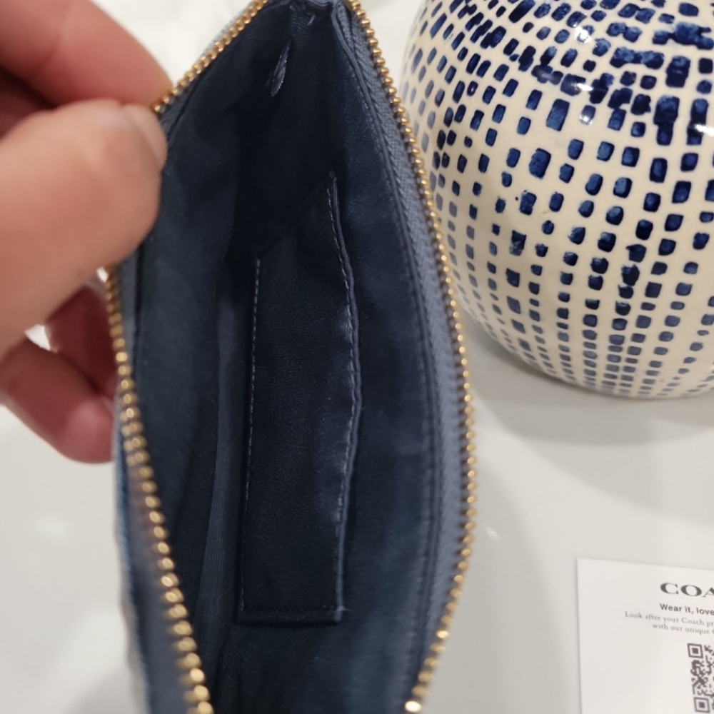 Coach Denim Corner Wristlet With Charms - Picture 8 of 10